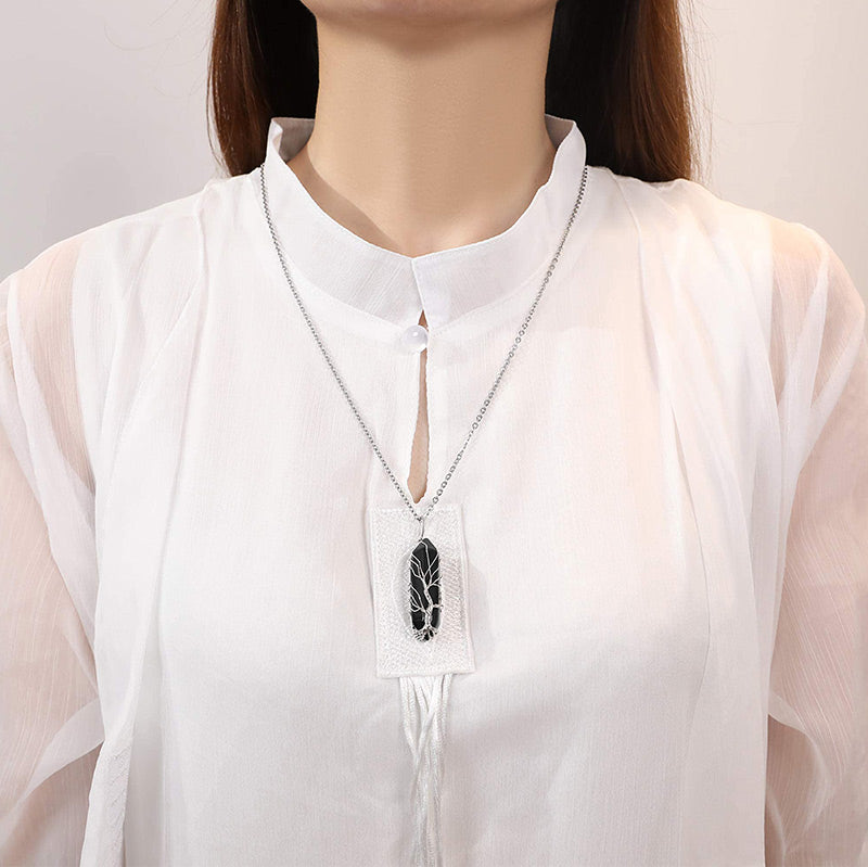 Collana in cristallo Olivenorma con pietra preziosa dell'albero della vita