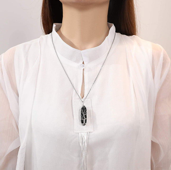 Collana in cristallo Olivenorma con pietra preziosa dell'albero della vita