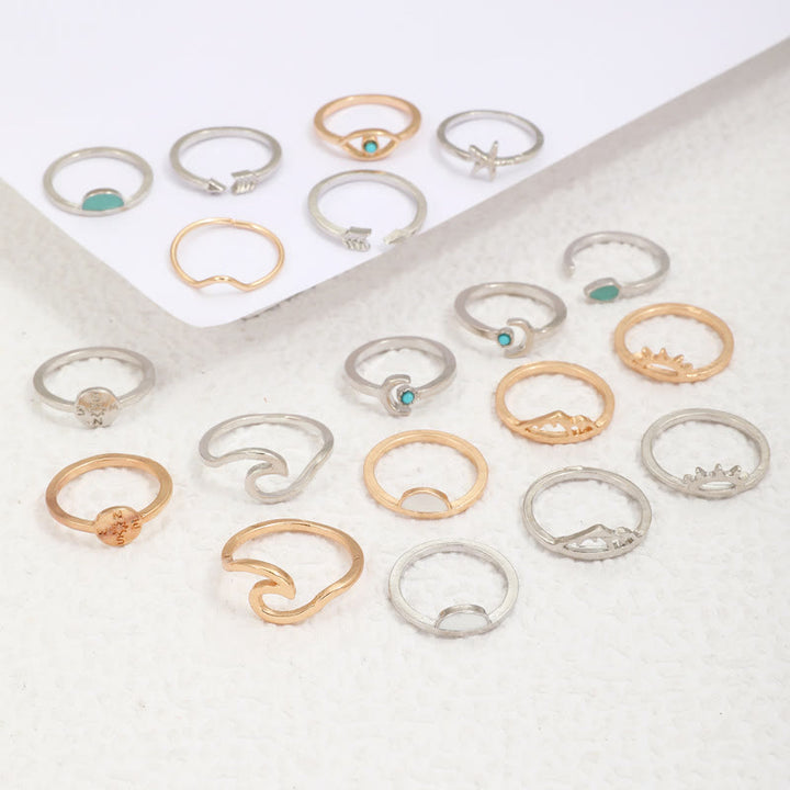 Olivenorma Amazzonite Turchese Anello Regolabile 19 Pezzi 