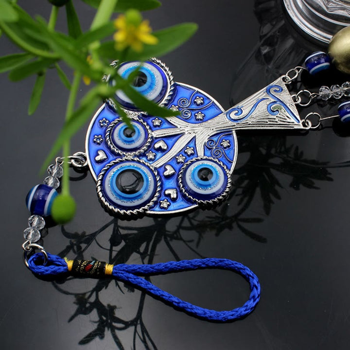 Olivenorma Blue Evil Eye Albero della vita Windchime Decorazione da parete