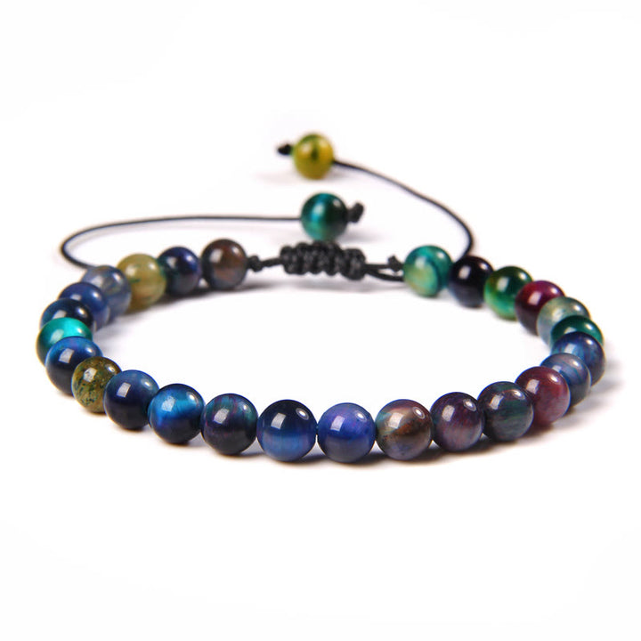 Bracciale intrecciato con perline di pietra naturale Olivenorma da 6 mm 
