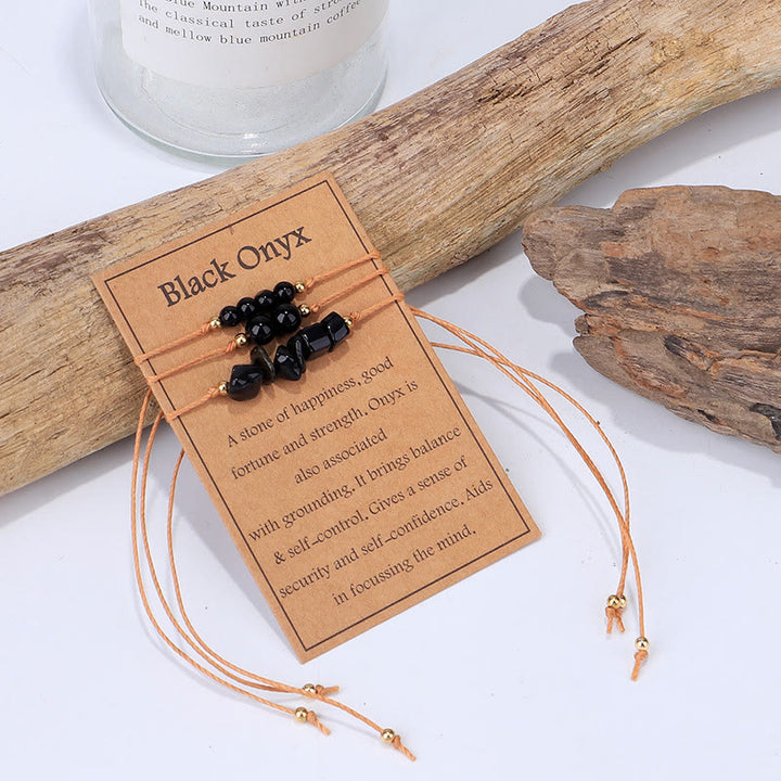 Bracciale Olivenorma Gravel intrecciato con perline 