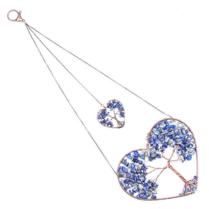 Olivenorma Cuore Forma Chakra Albero della Vita Cristallo Dream Catcher