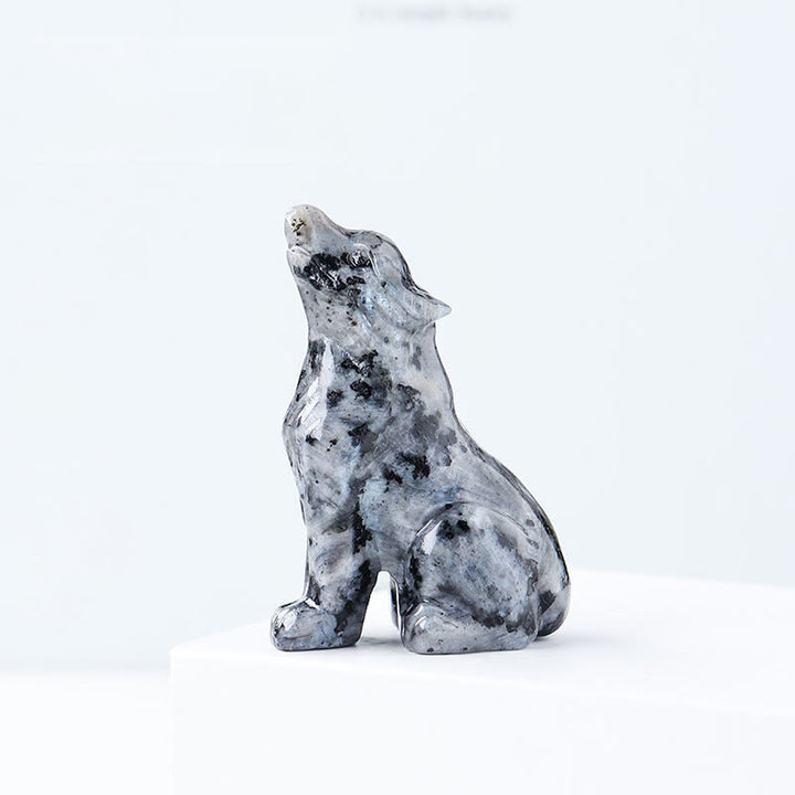 Decorazione in pietra preziosa di cristallo naturale Olivenorma Little Wolf Boy