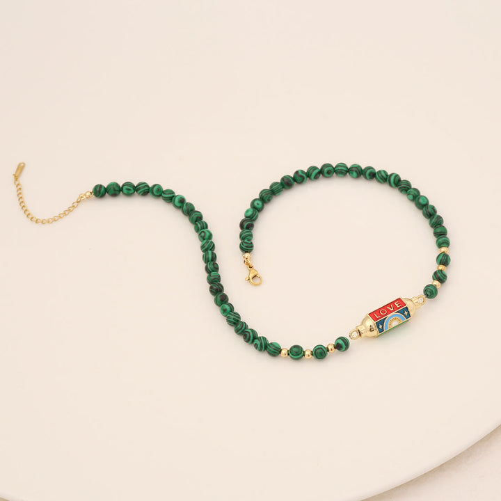 Collana Olivenorma Malocchio Malachite e Turchese