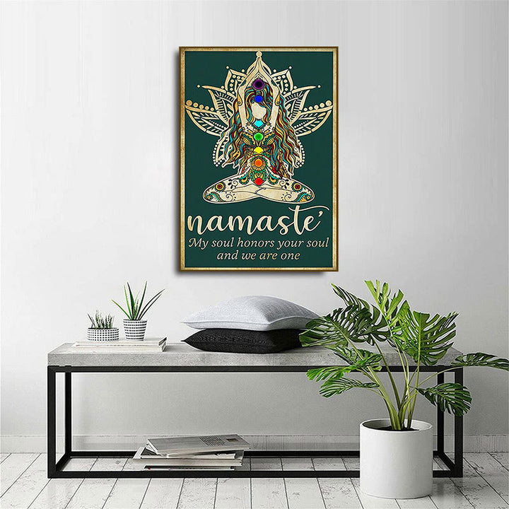 Poster con simbolo del lotto Olivenorma Chakra Yoga