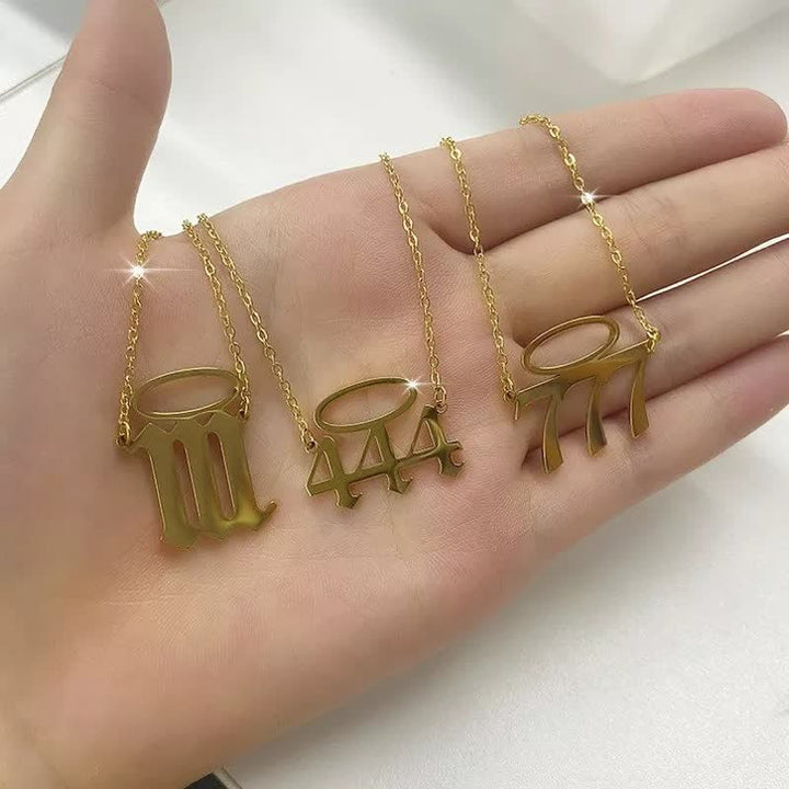 Collana con numero di angelo fortunato Olivenorma con apertura ad angelo 