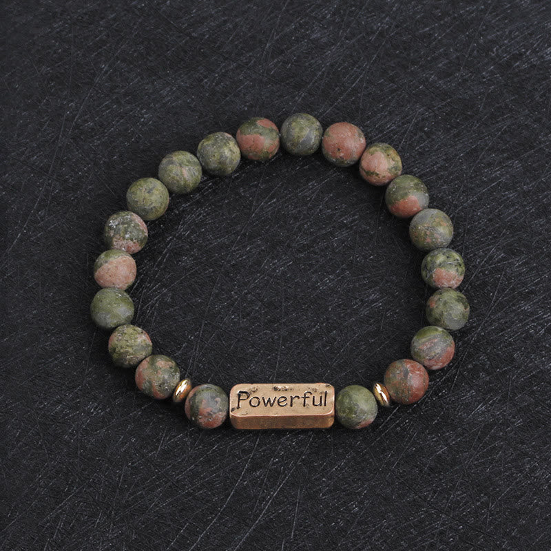 Bracciale con potente incisione Love Natural Gemstone Olivenorma