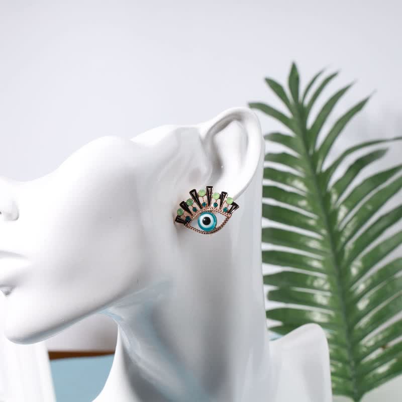 Olivenorma "Occhio della Sventura" - creativi Orecchini in zaffiro con pavone