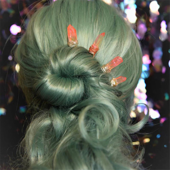 Olivenorma Forcina per capelli in cristallo fatta a mano - Corniola - image 7