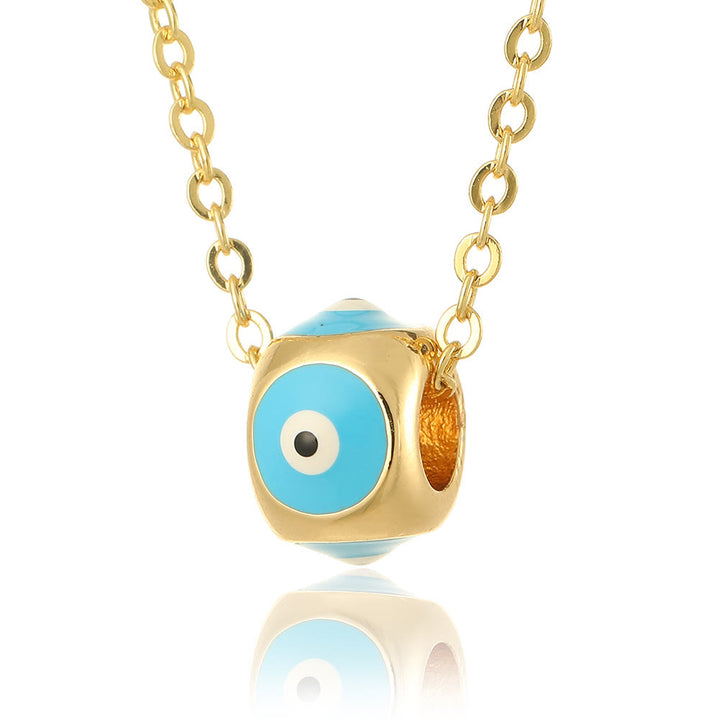 Collana con ciondolo a forma di occhio malvagio rotondo che gocciola olio Olivenorma