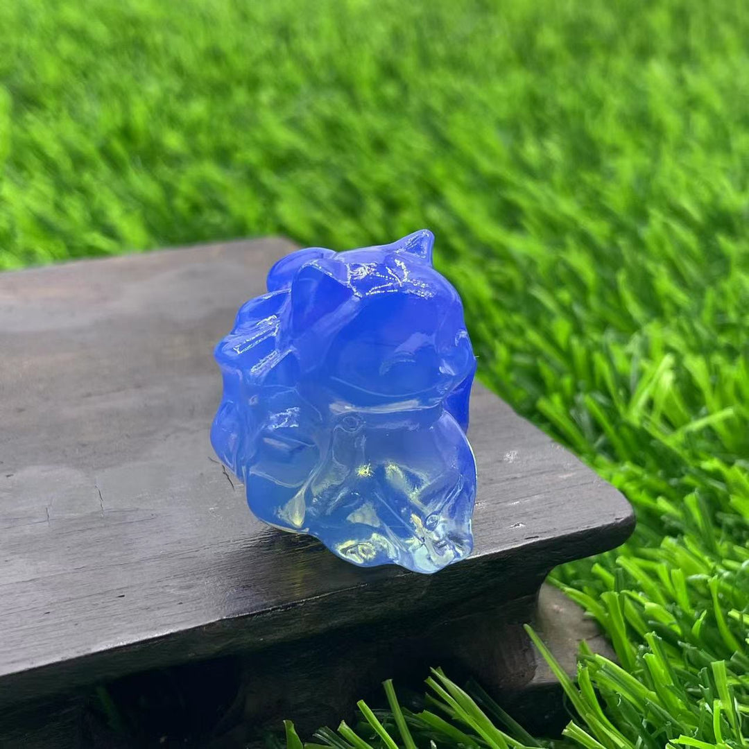 Olivenorma Pietra Naturale 3cm Decorazione in Pietra Preziosa a Forma di Volpe a Nove Code 