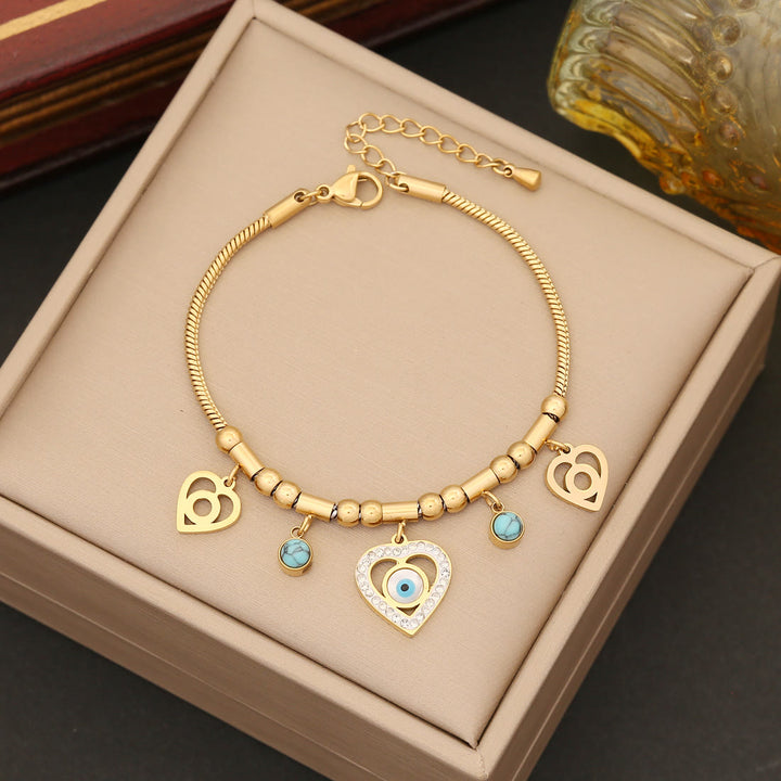 Olivenorma Zirconia Turchese Malocchio Bracciale Orecchini Collana