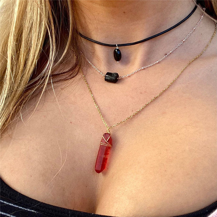 Collana di cristallo rosso curativo Olivenorma
