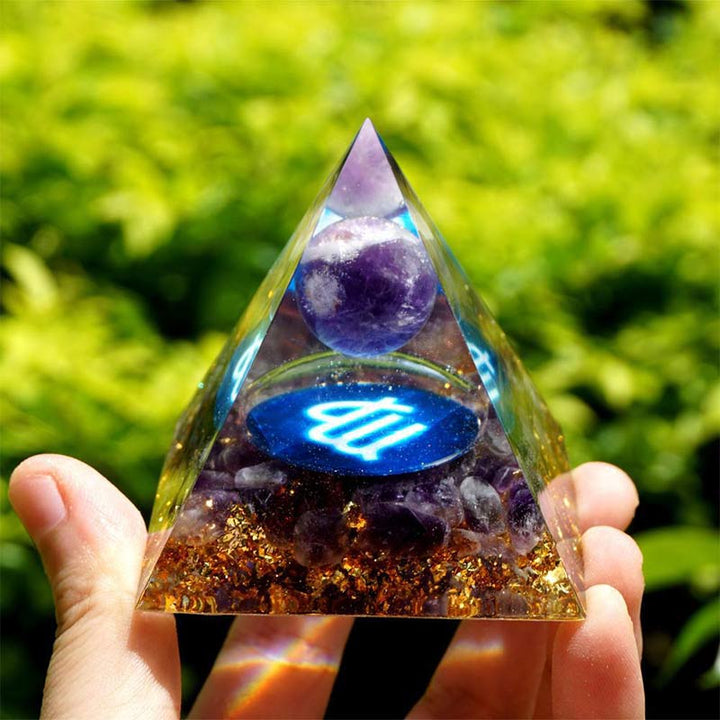 Olivenorma Ametista Vergine Zodiaco Orgone Piramide