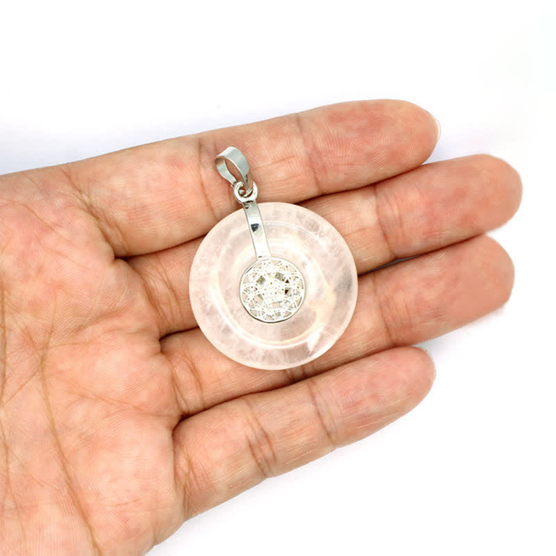 Collana con fibbia della pace in cristallo naturale Olivenorma e albero della vita