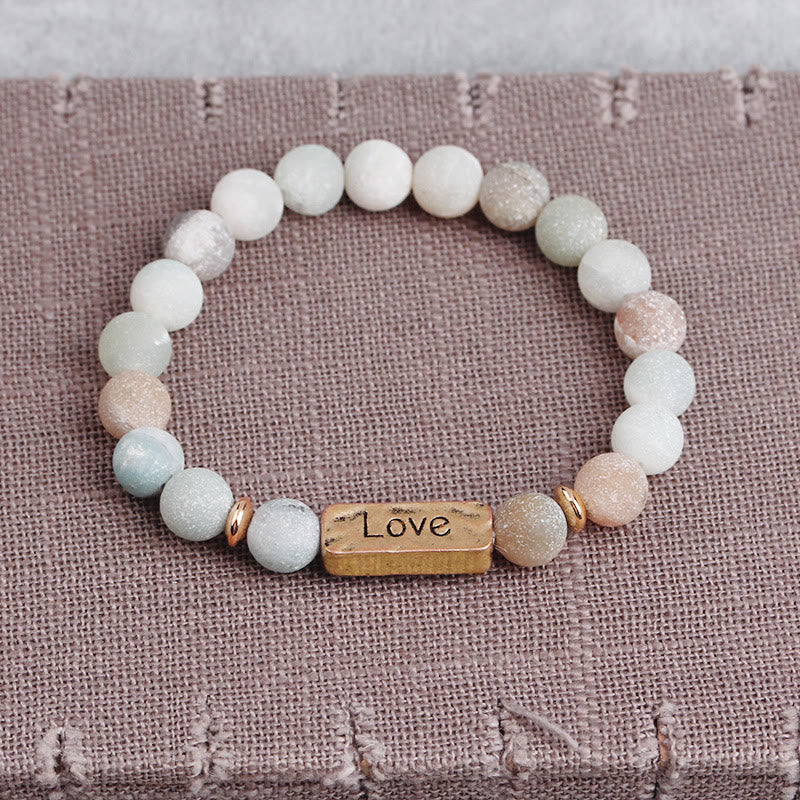 Bracciale con potente incisione Love Natural Gemstone Olivenorma