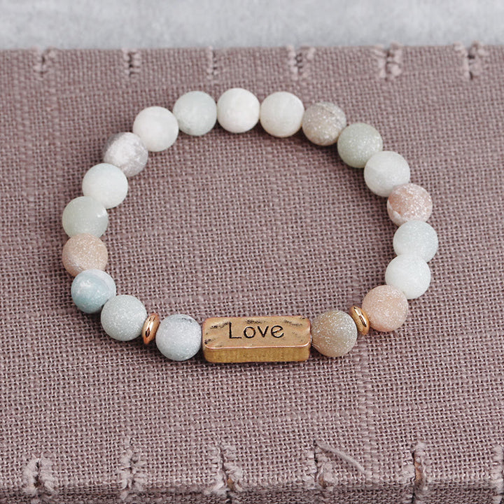 Bracciale con potente incisione Love Natural Gemstone Olivenorma