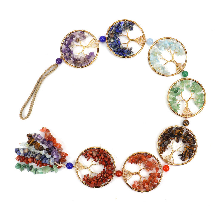 Olivenorma 7 Chakra Crystal Fengshui Albero della vita Decorazione da parete