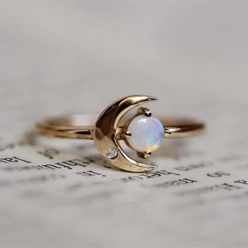 Olivenorma "Luna della mia vita" Anello creativo in pietra di luna
