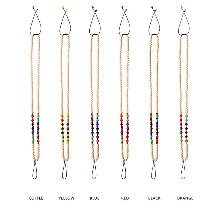 Olivenorma Cinturino per telefono in perline di legno di cristallo naturale