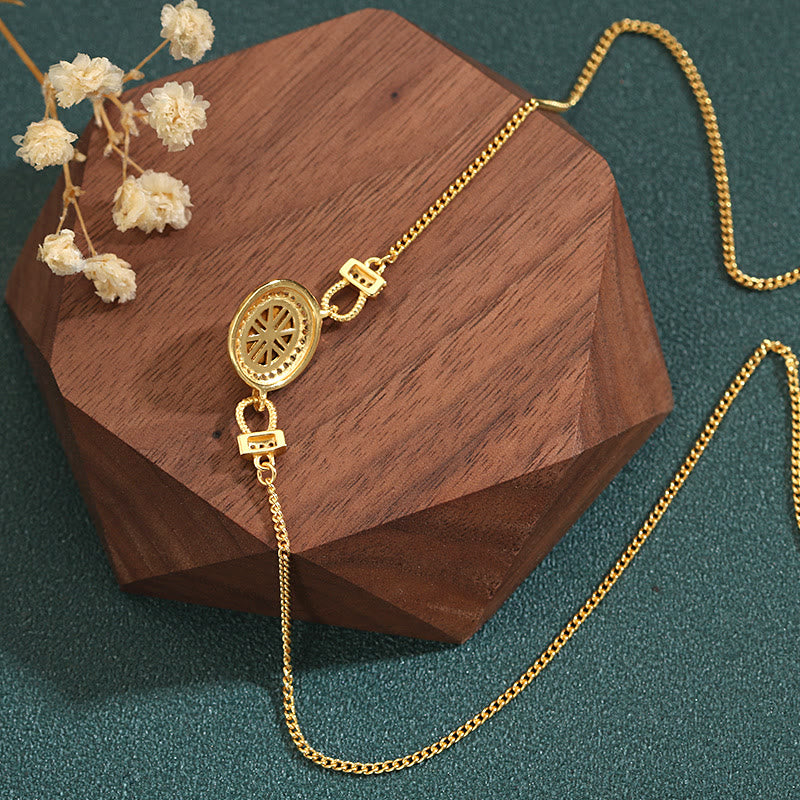 Olivenorma "The Book Of Galaxy" - Collana retrò con pietra occhio di tigre