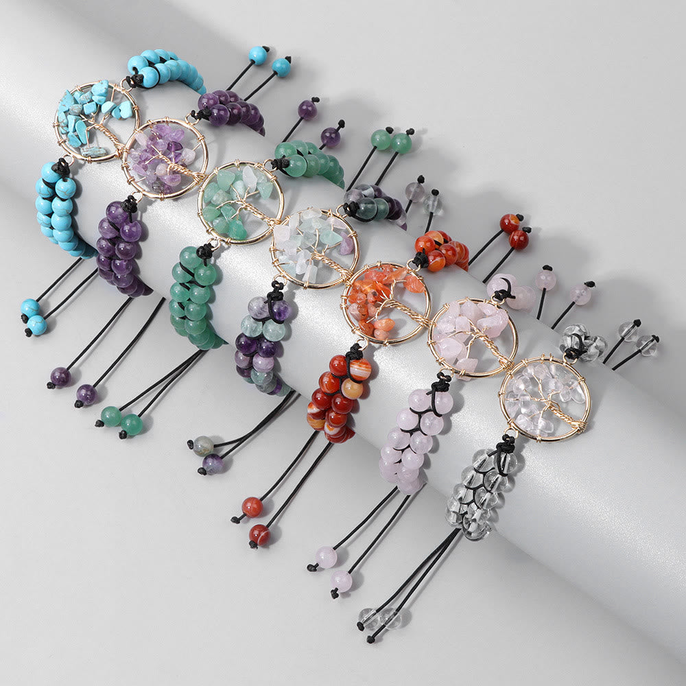 Olivenorma Albero Bracciale della vita intrecciato doppio da 6 mm