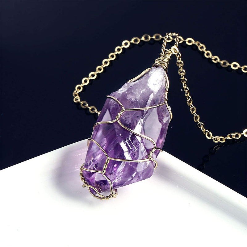 Collana di cristallo curativo di ametista Olivenorma