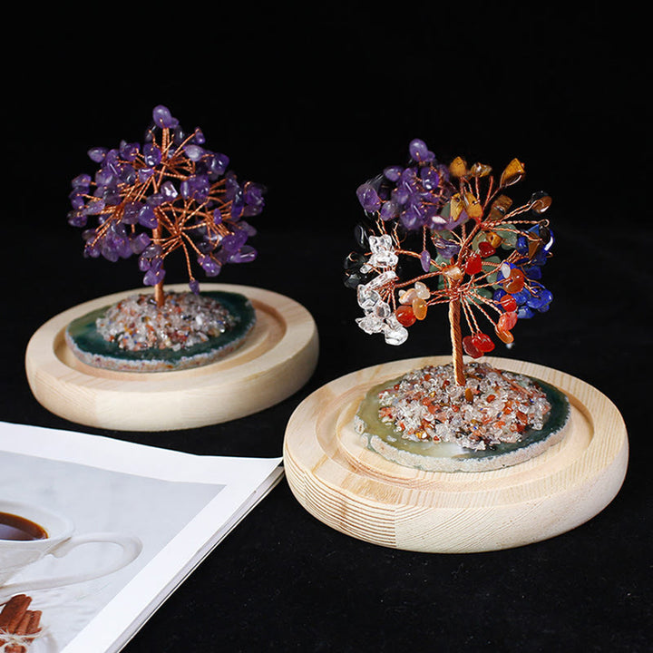 Decorazione in vetro per albero di fiori in pietra frantumata di cristallo naturale Olivenorma 