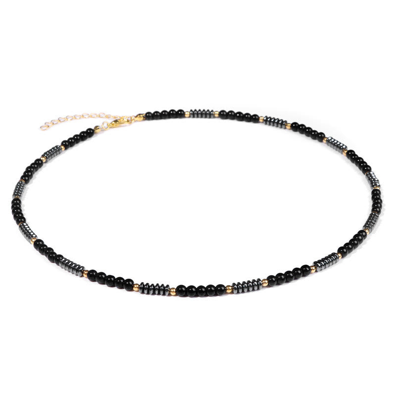 Collana Olivenorma con pietre preziose ed ematite