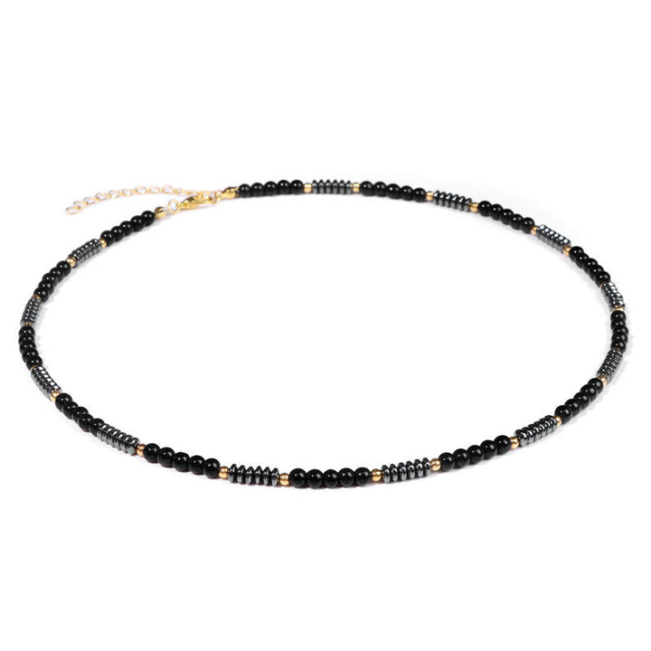 Collana Olivenorma con pietre preziose ed ematite
