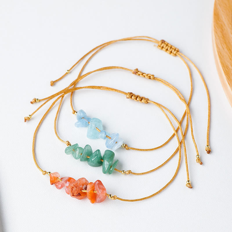 Bracciale intrecciato con pietre preziose irregolari "Nature's Healing Wishes" Olivenorma