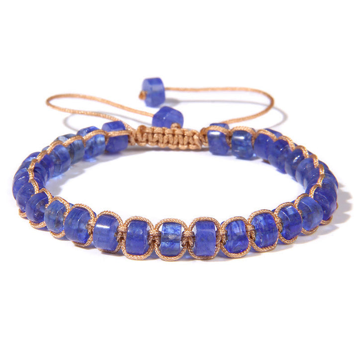 Bracciale intrecciato con perline di pietra naturale Olivenorma 