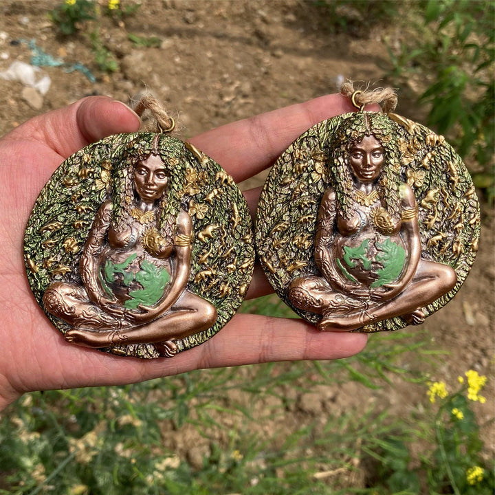 Olivenorma Statua della Dea Gaia Pendente Decorazioni in Resina Decorazione da Parete