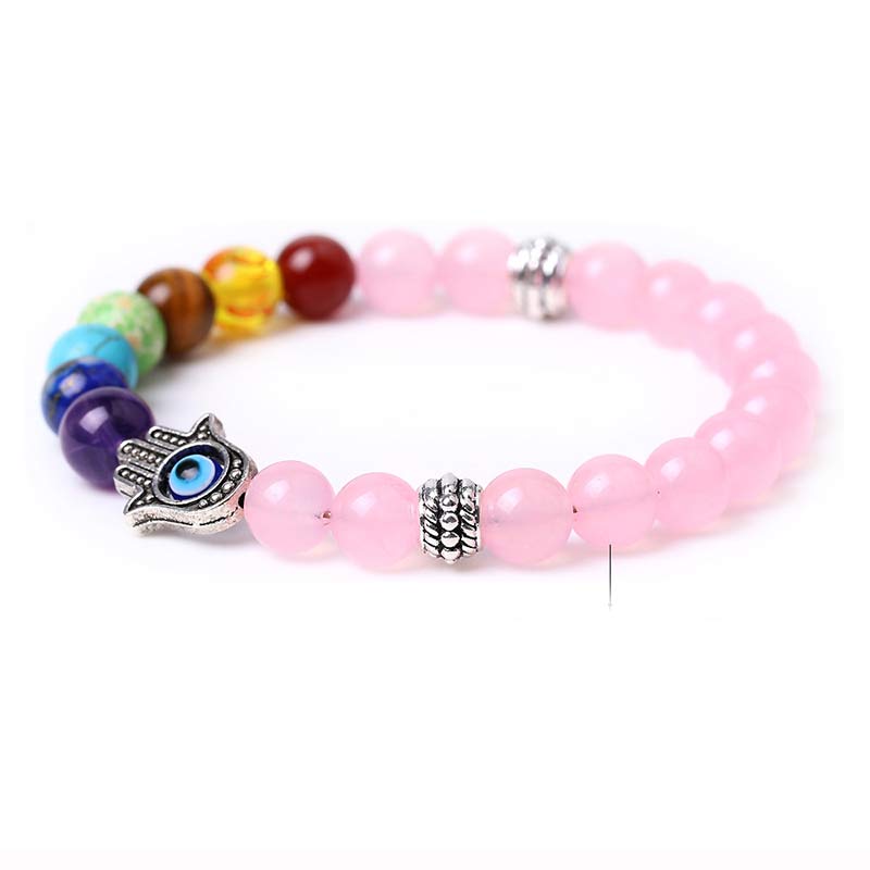 Bracciale Olivenorma Chakra naturale Hamsa e malocchio Reki