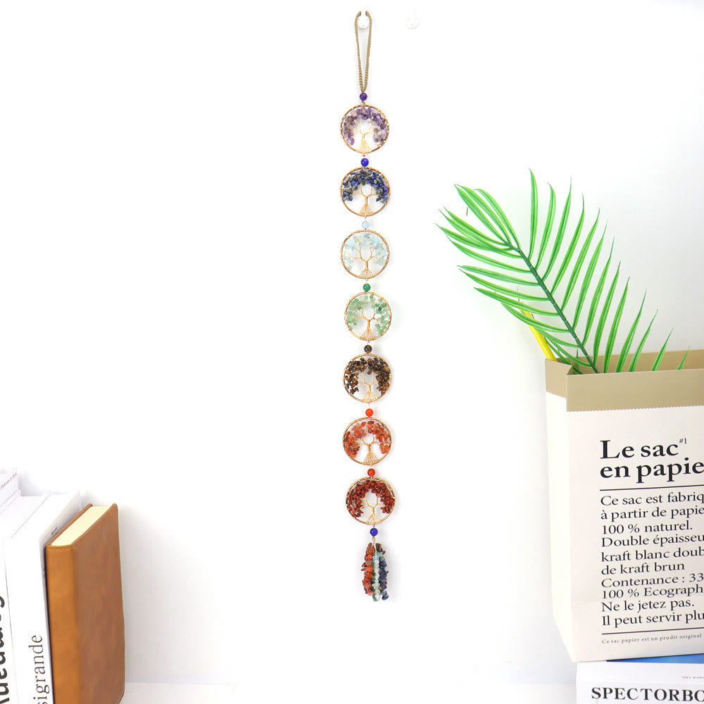 Olivenorma 7 Chakra Crystal Fengshui Albero della vita Decorazione da parete