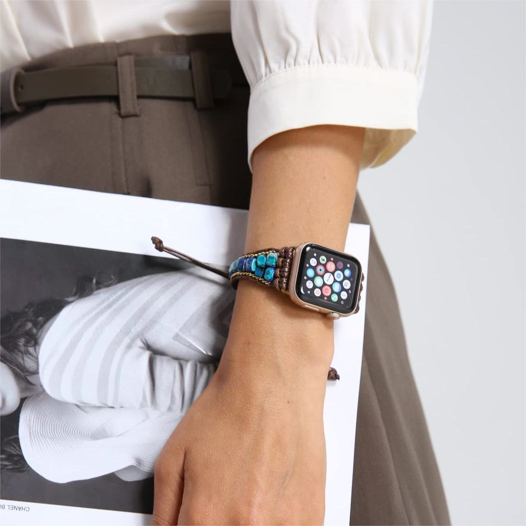 Cinturino avvolgente per Apple Watch Olivenorma Blue Emperor Stone