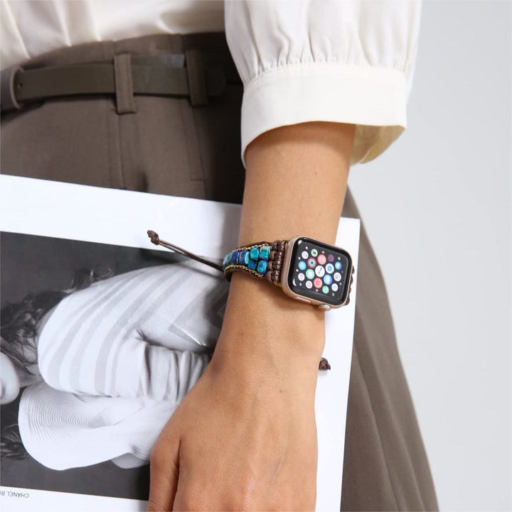 Cinturino avvolgente per Apple Watch Olivenorma Blue Emperor Stone