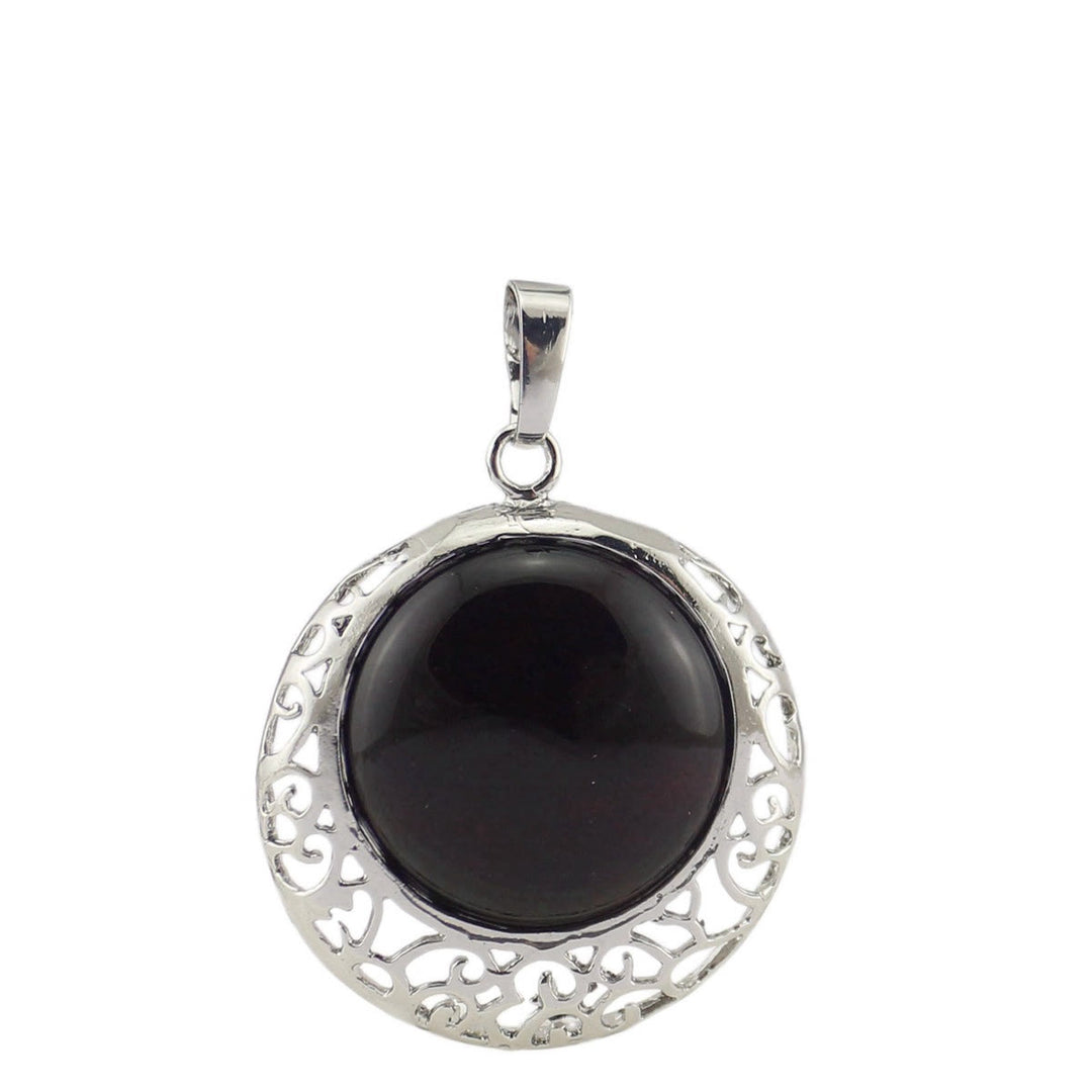 Collana regolabile in pietra autentica di cristallo rotondo Olivenorma