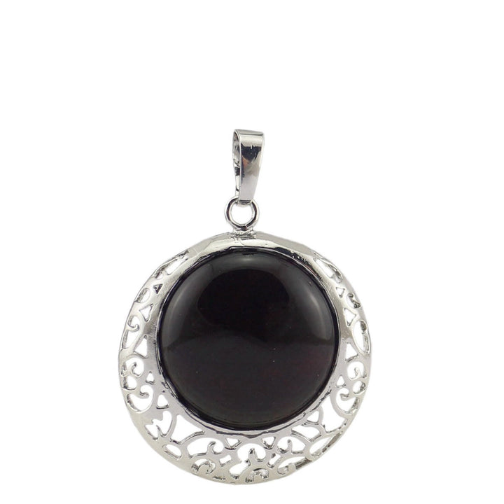 Collana regolabile in pietra autentica di cristallo rotondo Olivenorma