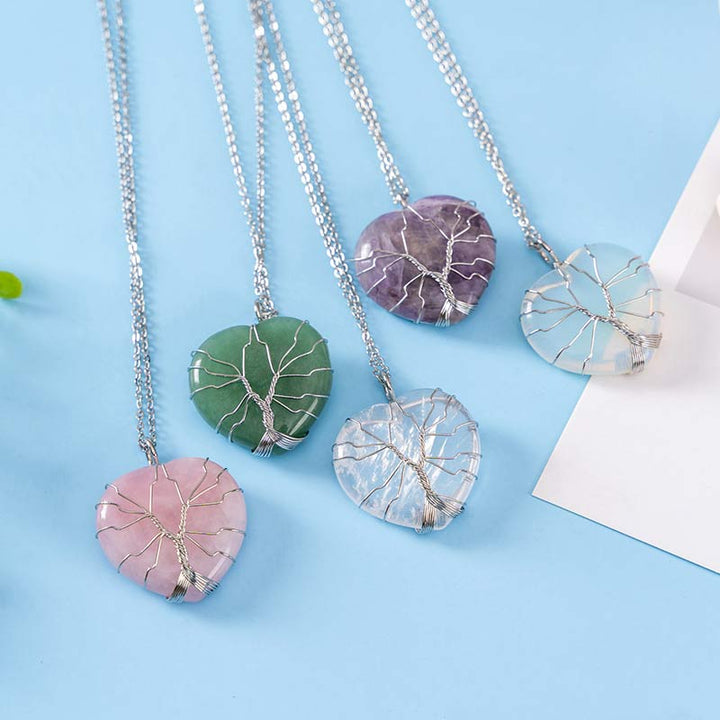 Collana a forma di cuore in cristallo naturale Olivenorma