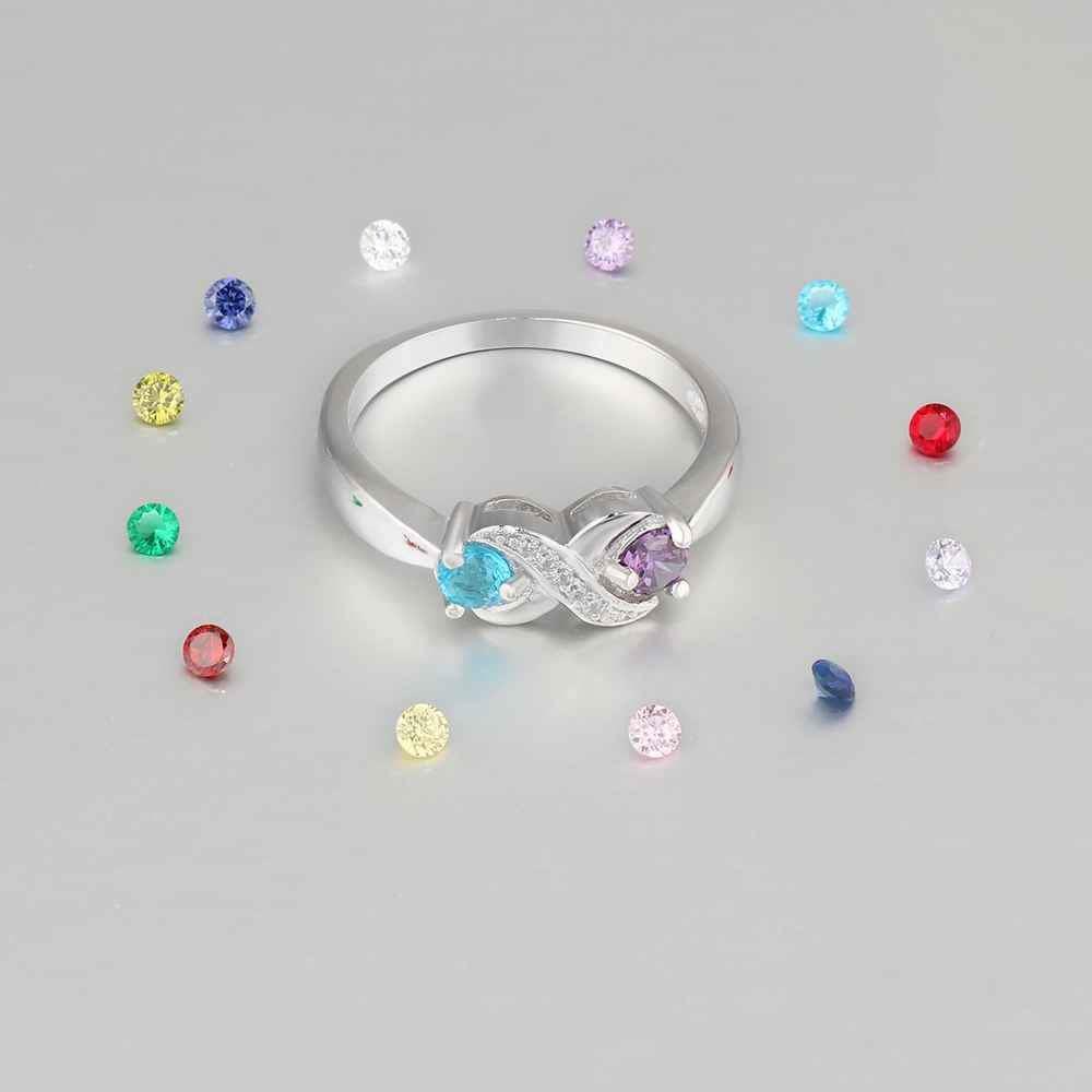 Olivenorma "Infinity"-2 Anello personalizzato con pietre portafortuna
