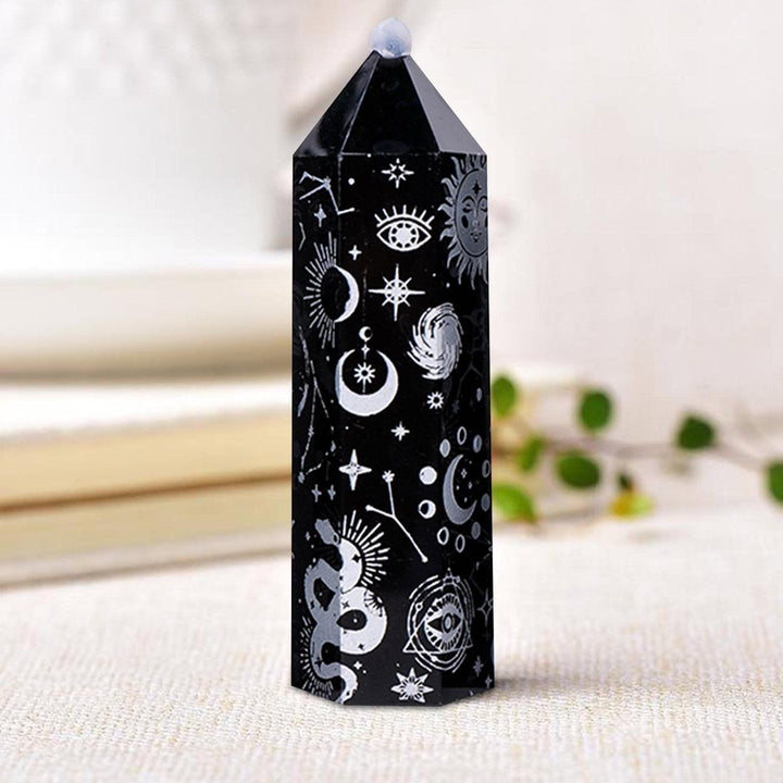 Olivenorma Obsidian Crystal Tower Bacchette di cristallo esagonali