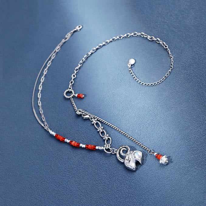 Collana in lega con ciondolo zodiacale in pietra di luna Olivenorma 