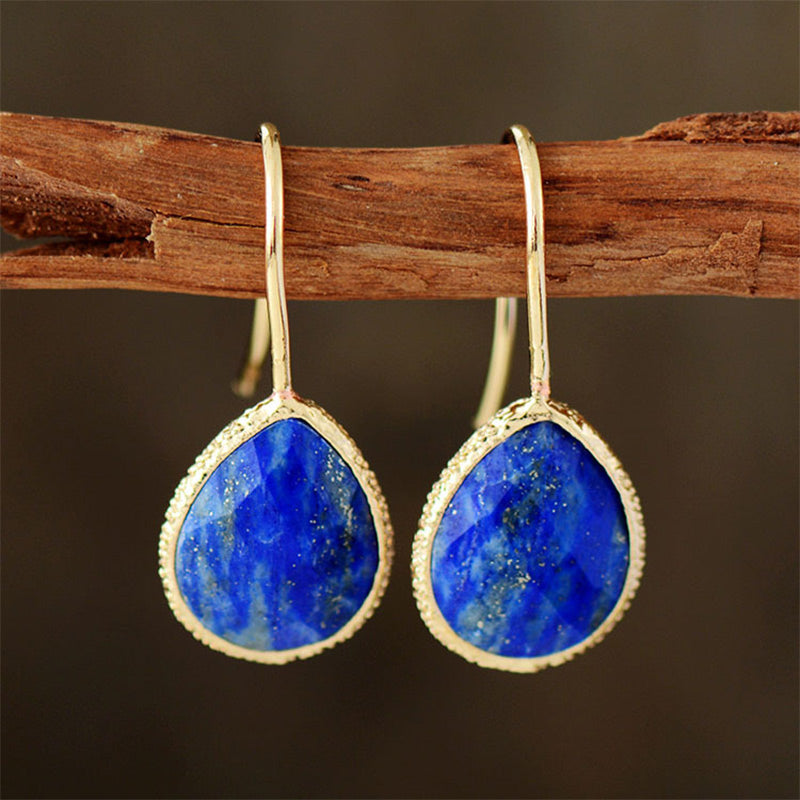 Eleganti orecchini in orgone con amazzonite, lapislazzuli 