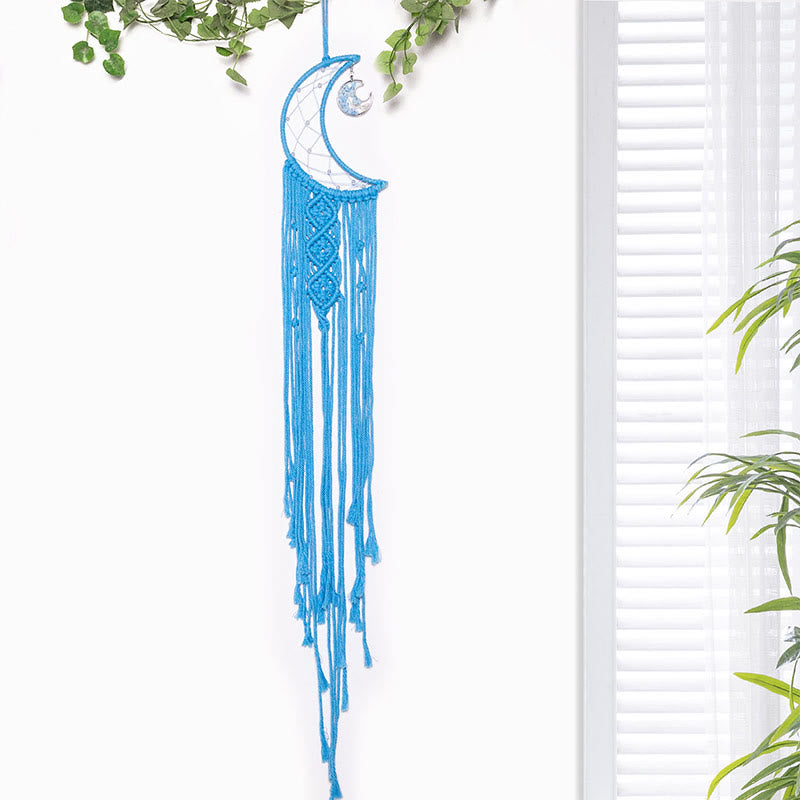Olivenorma Crystal Tree of Life Acchiappasogni in corda di cotone intrecciata