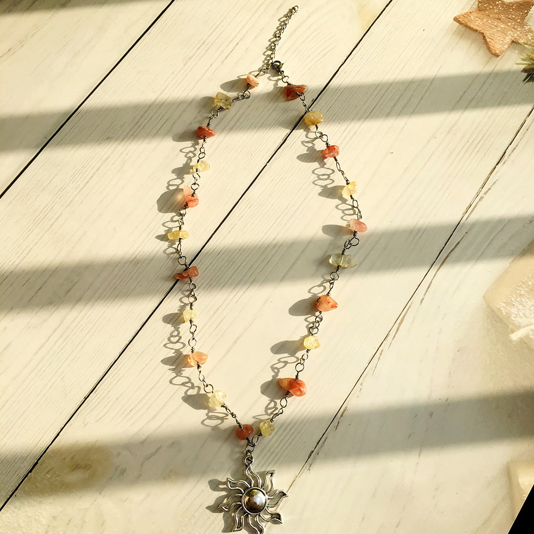 Collana di perline grezze colore cristallo Olivenorma