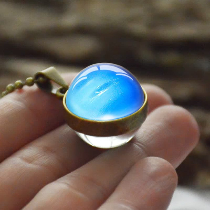 Collana con sfera in vetro di luna e colori Olivenorma