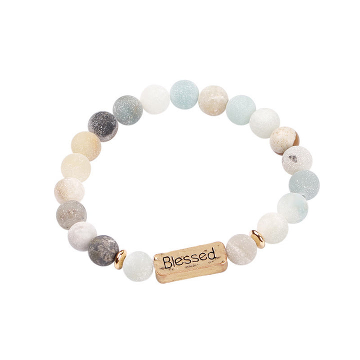 Bracciale con incisione benedetta in pietra preziosa naturale Olivenorma
