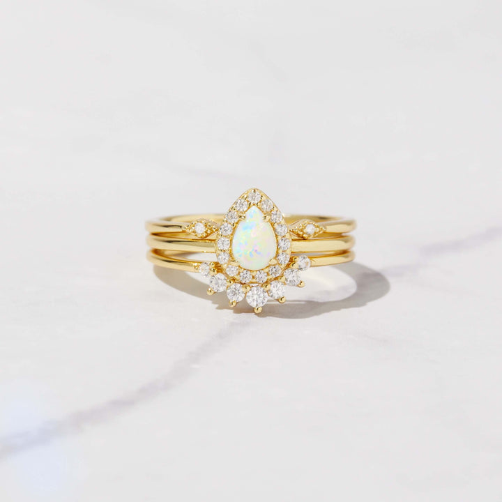 Olivenorma Opal Stacking Anello dorato 